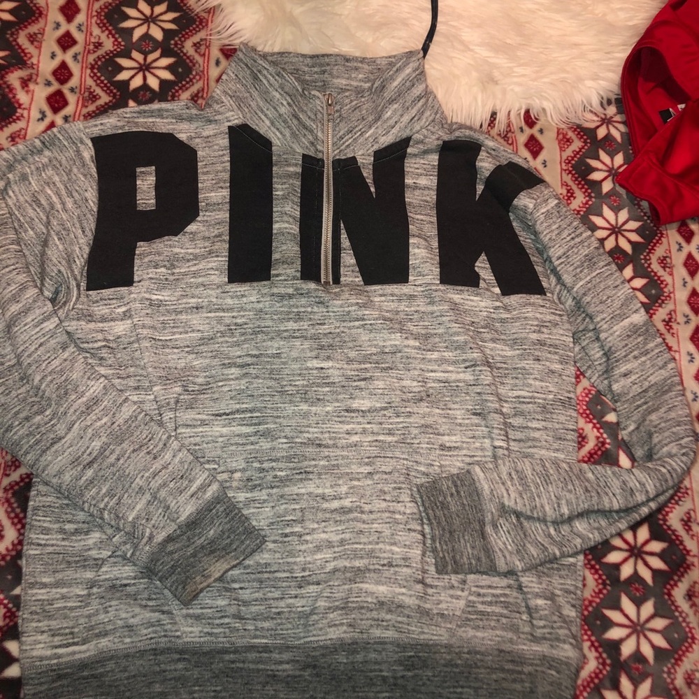 VS pink quarter zip